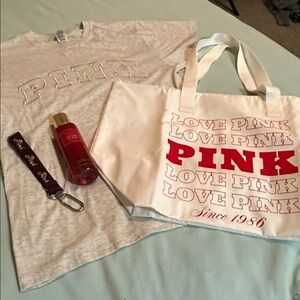 Victoria’s Secret /PINK Campus cotton tee bundle XS NWT
